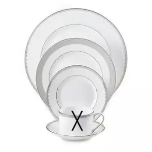 Vera Wang Wedgwood PLATINUM Grosgrain 3 Pc Place Setting (Missing SAUCER + CUP) - Picture 1 of 2