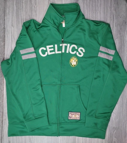 Boston Celtics Men's Hardwood Classics NBA Basketball Zip Up Jacket Green Sz XL Cover