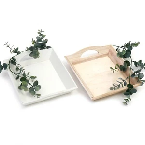 Piccolo vassoio portagioie bianco legno lavato naturale vintage chic rustico - Foto 1 di 4