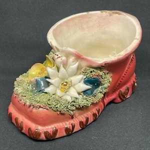 Vintage Spaghetti Ceramic Floral Shoe Boot Planter Made in Italy Limited Edition - Picture 1 of 11