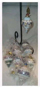 9 Vintage Bradford Edition Lena Liu Floral Cameos Heirloom Porcelain Ornaments - Picture 1 of 11