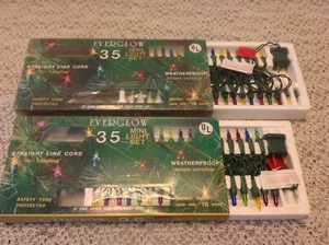 2 Vintage NEW Everglow 35 mini string light sets indoor/outdoor flashing Tested - Picture 1 of 2