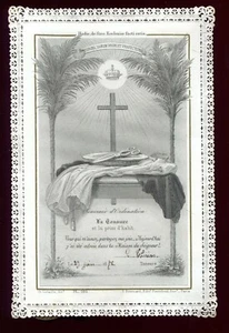 image pieuse santini holy card canivet Letaille Souvenir d'Ordination.La Tonsure - Imagen 1 de 2