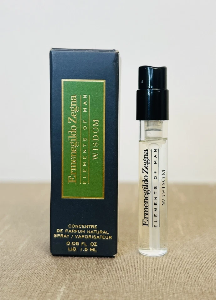 ERMENEGILDO ZEGNA Elements of Man SABIDURÍA, muestra spray 0,05 fl oz / 1,5 ml, NUEVO Foto 1 de 2