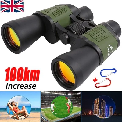 10000M 100X100 Day/Night HD Hunting Binoculars Waterproof Telescopes Coordinates - Image 1 of 4