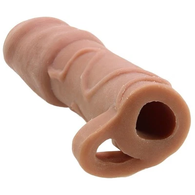 Añadir Funda de extensión extensor de pene vibrante longitud pene negro sin cortar de 3" Foto 1 de 4