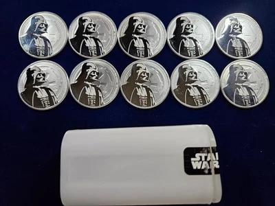 🌟(10) 2017 Niue $2 Star Wars Darth Vader 1 oz .999 Fine Silver Coins - Image 1 of 4