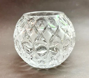 Vintage Nachtmann Lead Crystal Rose Vase with Mixed Clear and Frosted Panels - Picture 1 of 7