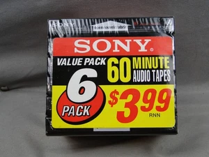 Sony HF 60 High Fidelity Blank Audio Cassette Tapes 6 Pack Sealed - Picture 1 of 6