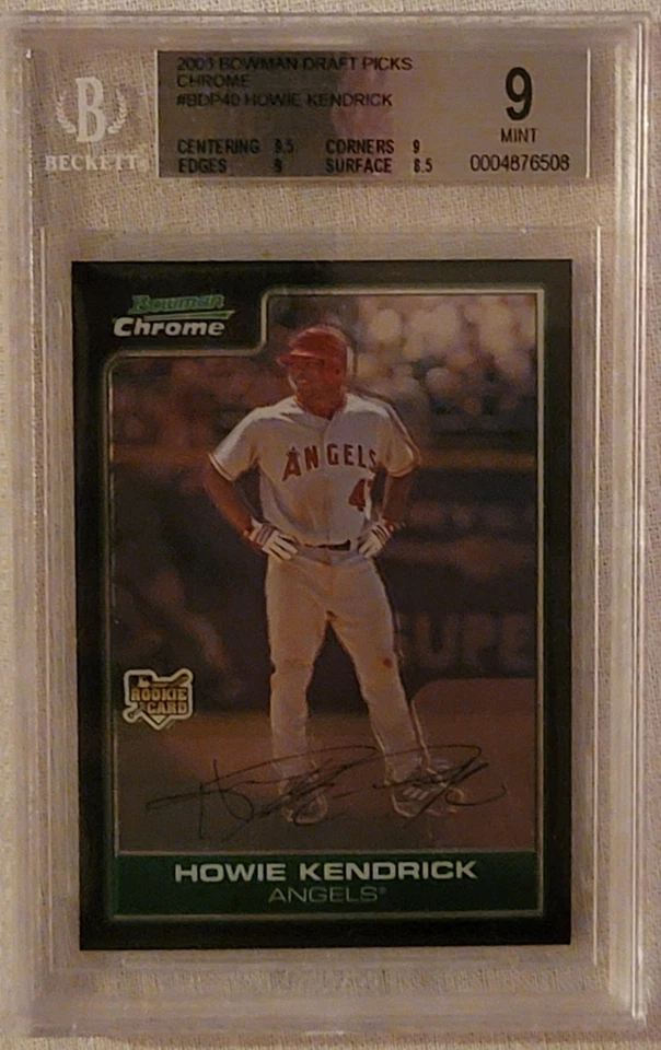 2006 Bowman Draft Picks Howie Kendrick BGS 9 - Image 1 of 1