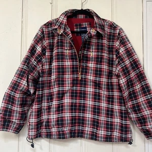 Ladies Plaid Catalina Windbreaker Golf Jacket Blue Red White Size XL - Picture 1 of 6