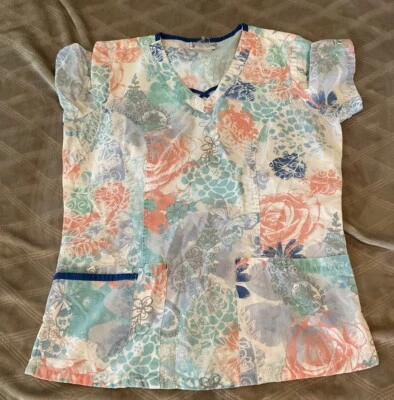 Blusa Médica UA para Mujer, XS Pequeña, 55% Algodón, 45% Poliéster, IMPRESIÓN FLORAL Foto 1 de 3