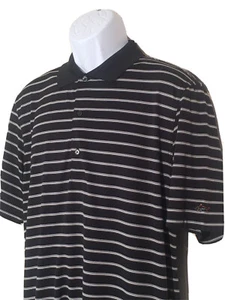 Greg Norman "Play-Dry" schwarz gestreiftes Golfshirt | SS | Herren Gr. M Polyester - Bild 1 von 7