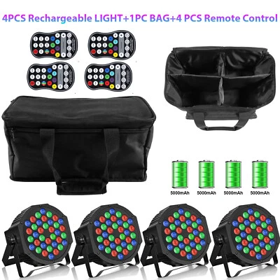Rechargeable Par Lights RGB Battery Powered,Wireless 36 LEDs DJ Uplight with bag - Image 1 of 4