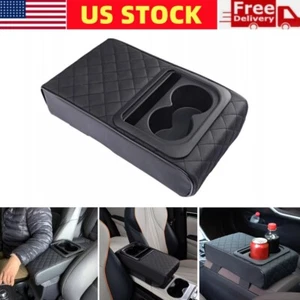 PU Leather Car Center Console Armrest Cover Cushion Arm Rest Protective Mat Pad - Picture 1 of 11