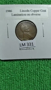 1946 Lincoln Wheat Cent ERROR Lamination on Obverse - Picture 1 of 5