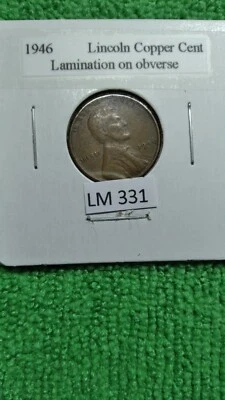 1946 Lincoln Wheat Cent ERROR Lamination on Obverse - Image 1 of 4