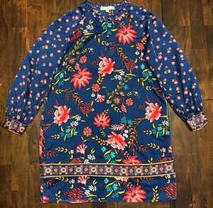 Loft Shirtkleid Langarm blau geblümt Damen Gr. M - Bild 1 von 5