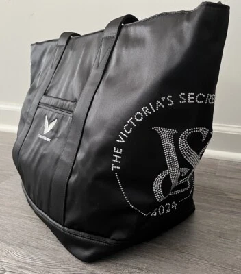VICTORIA SECRET VS Fashion Show 2024 Black Angel Wings Weekender Tote Bag NEW - Image 1 of 4