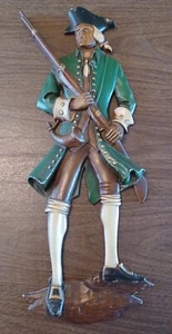 Vintage Metall Sexton 1970er Minute Man grüne Jacke hängende Wandkunst • 509 ESF-2 - Bild 1 von 8