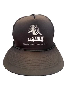 Cappello MS Carriers Pubblicità Trucker Cap Snapback Nero Corda Scritta Cavallo Logo - Foto 1 di 10