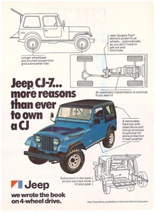 1977? Jeep CJ-7, Informative USA Issue Magazine Ad - 8x11 inches - Picture 1 of 1