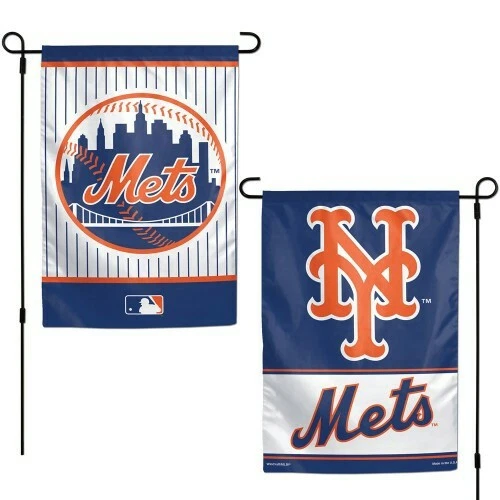 NEW YORK METS 2 SIDED GARDEN FLAG 12"X18" YARD BANNER MLB LICENSED USA SELLER - Image 1 of 1