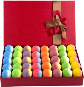 Bath Bomb Gift Set Family Pack Mini Bath Bombs with Reusable Bowknot 40 Pcs - Picture 1 of 6
