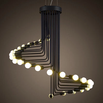 Hotel Chandelier Lighting Bar Lamp Shop Black Ceiling Lights Stair Pendant Light - Image 1 of 4