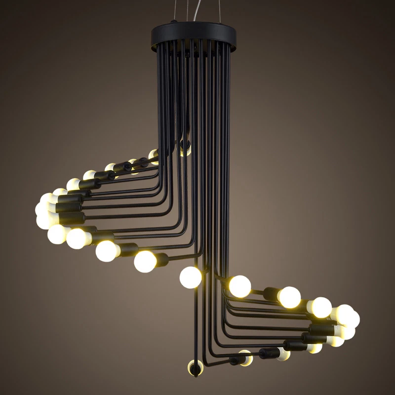 Retro Chandelier Lighting Hotel Pendant Light Bar Stair Lamp Shop Ceiling Lights - Image 1 of 4
