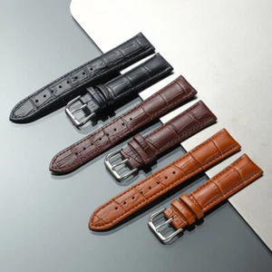 Calf-Skin Women's Straps Watchband Buckle Men's Strap Watch Accessories - Picture 1 of 61