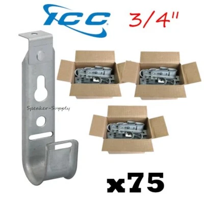 ICC 75 Pack 3/4" J-Hook Lip Ceiling Mount Route Cat5 Cat6 Cable Lot ICCMSJH922 - Image 1 of 4