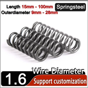 Compression Spring 1.6mm Wire Dia Springsteel Pressure Coil Springs All Lengths - Picture 1 of 11