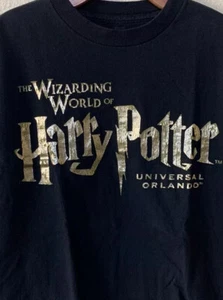 Camiseta negra para hombre Harry Potter Wizarding World Orlando dorada metálica talla S - Imagen 1 de 4