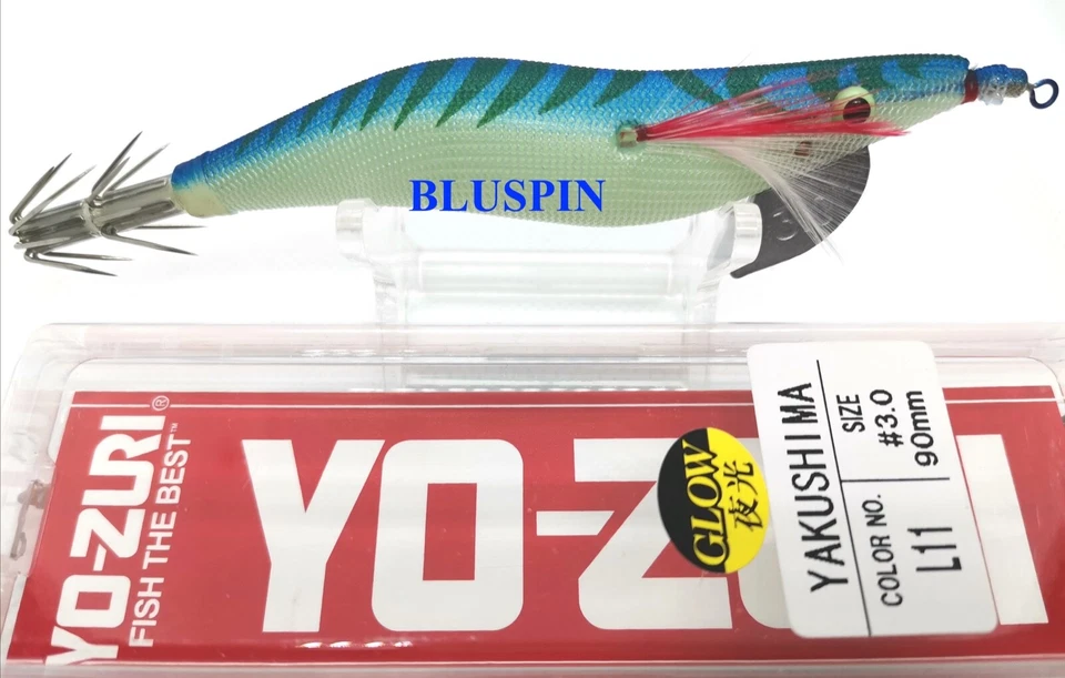 YO-ZURI EGI AURIE-Q YAKUSHIMA Squid Jig TOTANARA SIZE: 3.0 COL. R1085 L11 BLUE