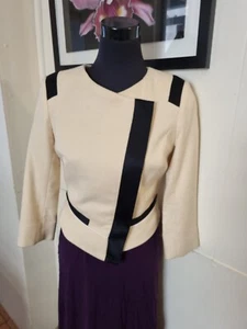 ❤️CUE Corporate Cropped Tailored Jacket Size 8 Made In Australia. NEW. Rrp. $439 - Foto 1 di 12