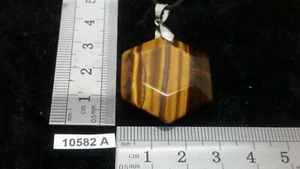 Pendentif Sceau de Salomon en OEIL DE TIGRE + CORDON REGLABLE collier reiki - Picture 1 of 2
