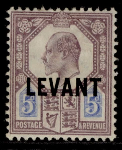 BRITISH LEVANT EDVII SG L8, 5d dull purple & ultramarine, M MINT. Cat £16. - Picture 1 of 1