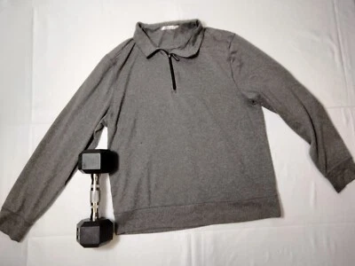 GREG NORMAN Men's Sweatshirt Long Sleeve Size M HENLEY 1/4 ZIP GRAY - Image 1 of 4