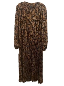City Chic Black Paisley Lucille Pleated Dress Size XXL/24 - Picture 1 of 5