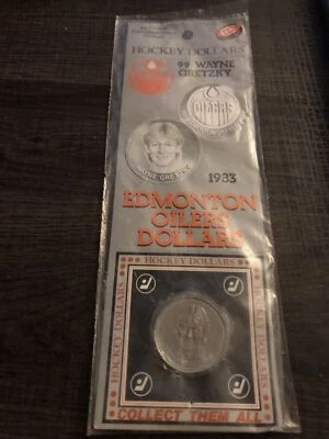 Moneda de dólares de hockey Wayne Gretzky Edmonton Oilers 1983 rara NHL Foto 1 de 4