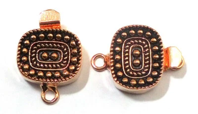 2 Pcs 23X14X7mm Bali Box Clasp 1 Strand Antique Copper Jewelry Making vn-107 - Image 1 of 3