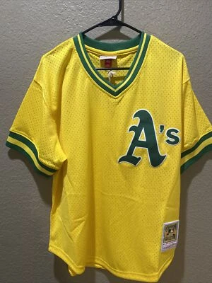 Jersey Pullover Mitchell & Ness MLB Oakland Athletics Rickey Henderson BP Talla L Foto 1 de 4