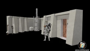 Callejón Mos Eisley PERSONALIZADO (Sandtrooper Patrol) PARA DIORAMA DE FIGURA DE 3,75 PULGADAS - Pintado - Imagen 1 de 8