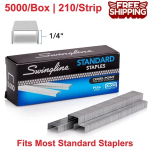 Swingline 1/4-Inch Standard Staples, Full Strip, 5,000-Count Box - Picture 1 of 6