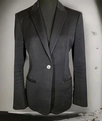 Женский блейзер Burberry London на заказ черный на одной пуговице размер США 8 с подкладкой - Изображение 1 из 4