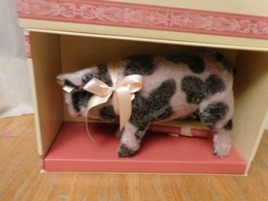 Vintage 16 Zoll Steiff Teddybär 1926 Schwein Mohair limitiert rosa schwarz NEU IN OVP ALLE AUSWEIS - Bild 1 von 4