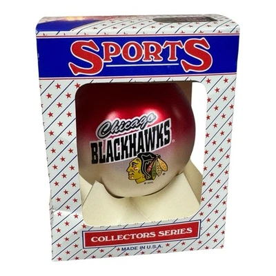 NHL Chicago Blackhawks Christmas Ornament Bulb Sports Collectors Series Glass - Image 1 of 4
