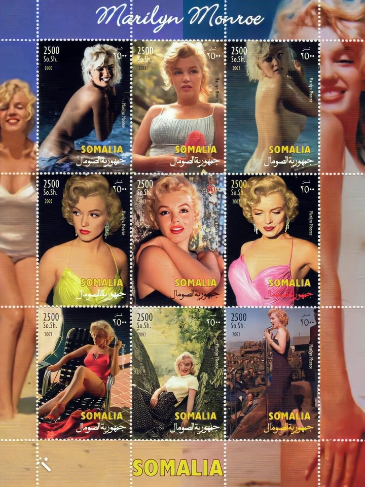 Hoja Somalia 2002 Marilyn Monroe (9) perforada MNH Foto 1 de 1