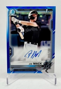 Joe Mack 2021 Bowman Draft Chrome 1st Auto RC Blue Refractor /150 #CDA-JMA - Picture 1 of 2